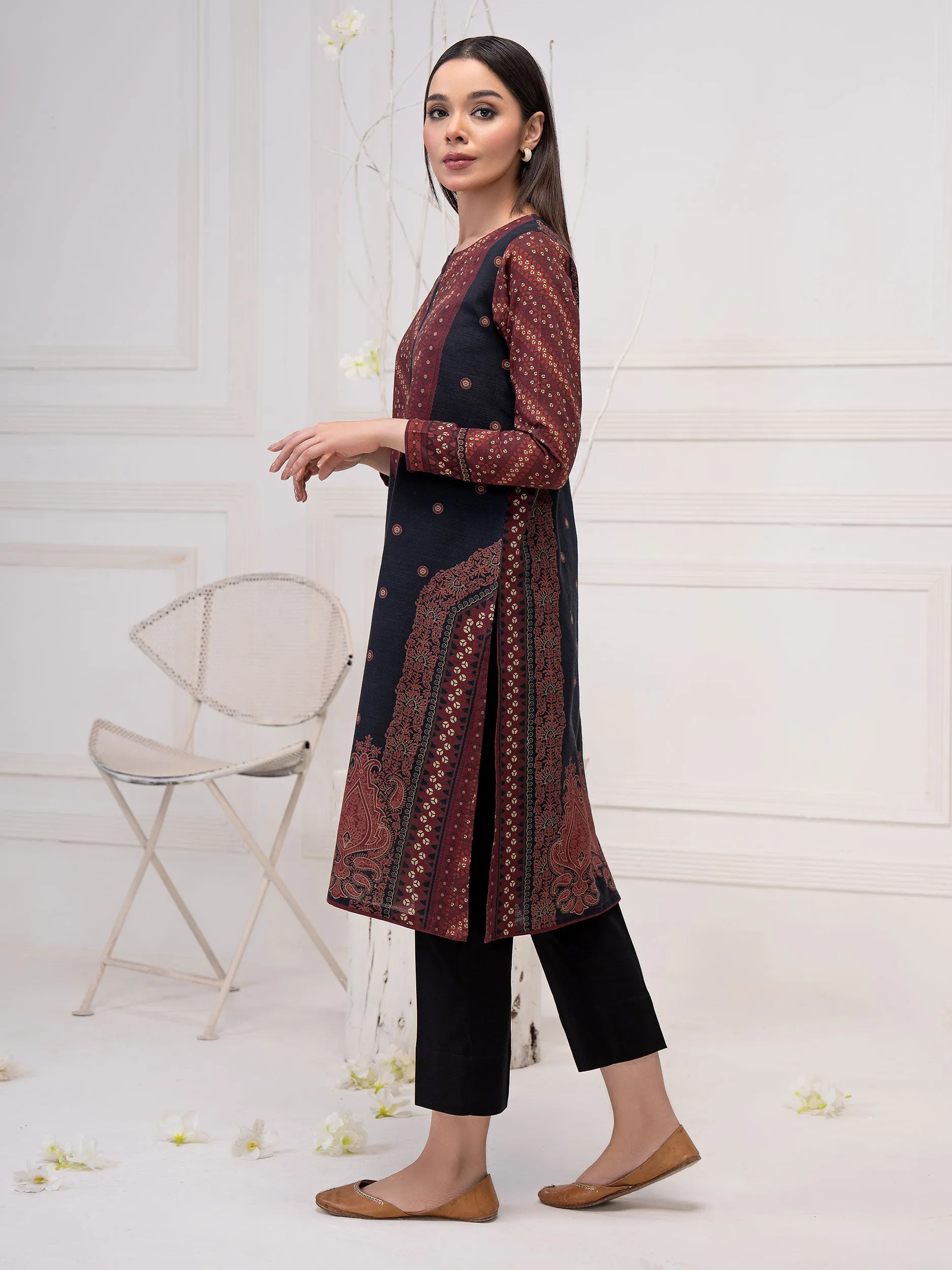 2 Piece Khaddar Suit-Printed (Unstitched)