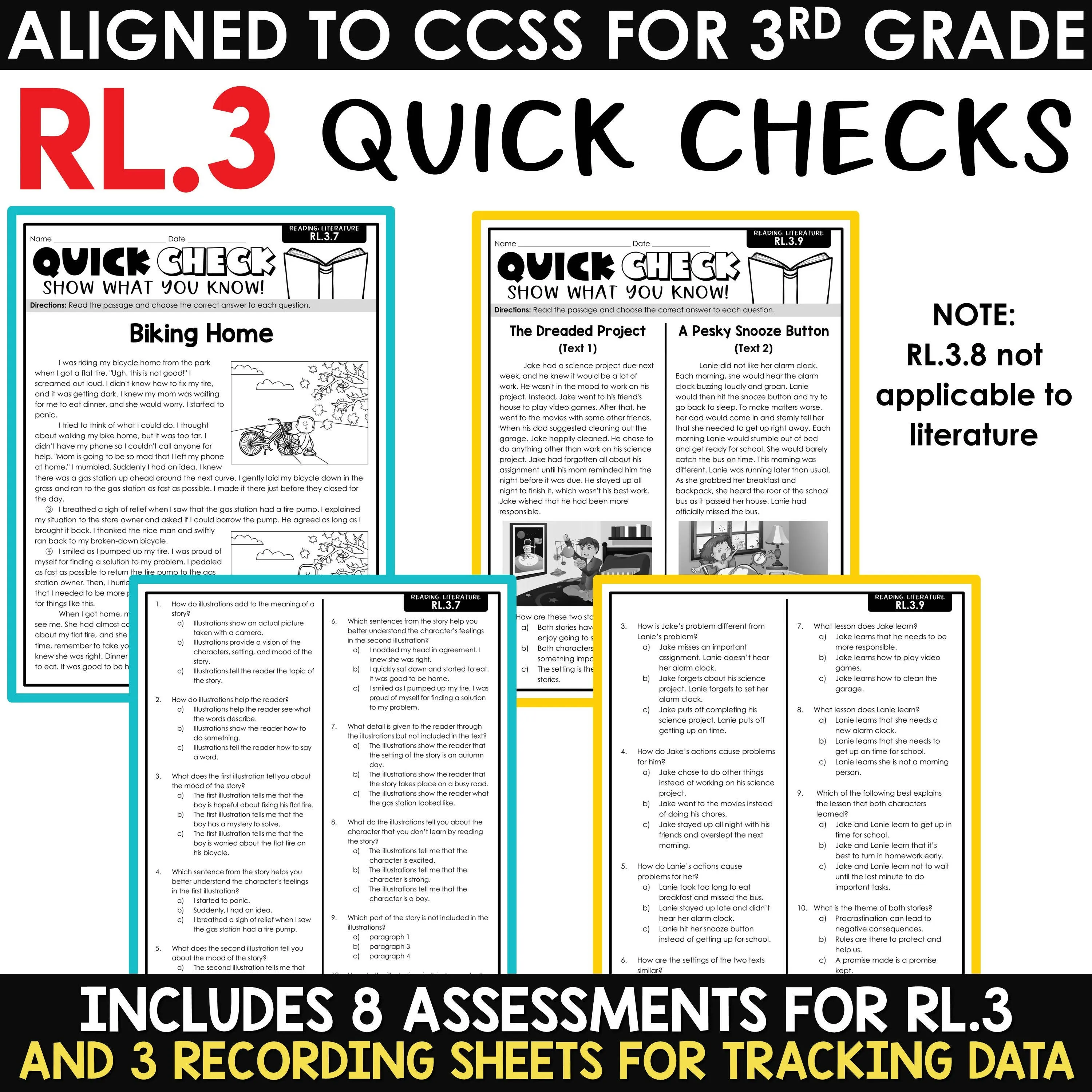 3rd Grade Reading Comprehension Passages & Questions Worksheets Review Test Prep