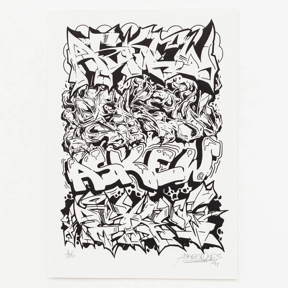 4 Styles Stacked Serigraph Print by Askew One