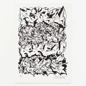 4 Styles Stacked Serigraph Print by Askew One