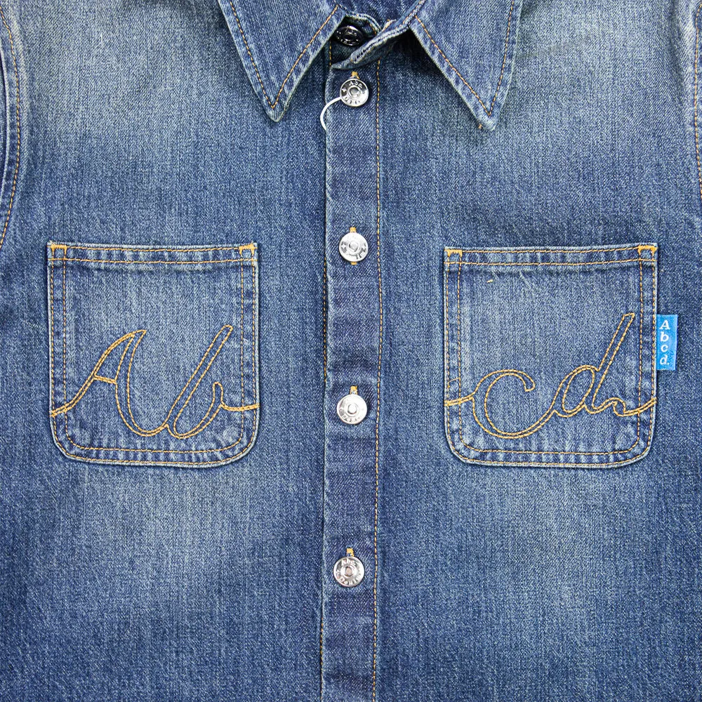 Denim Work Shirt - Abcd, Medium Dirty Blue, Durable Casual Wear