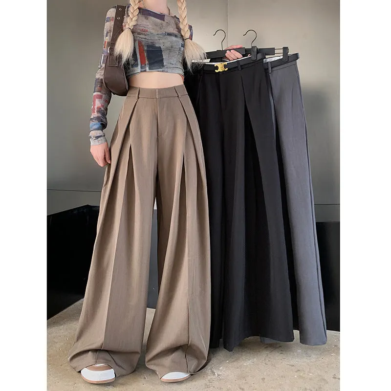 Advbridge work outfits women Fall 2024 This Year Popular Popular Loose High Waist Wide Leg Suit Pants Women's Casual Mopping Long Pants