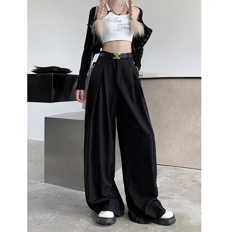 Advbridge work outfits women Fall 2024 This Year Popular Popular Loose High Waist Wide Leg Suit Pants Women's Casual Mopping Long Pants