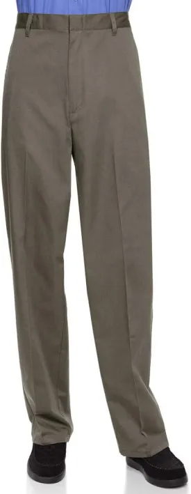 AKA Half Elastic Wrinkle Free Flat Front Men's Slacks  Relaxed Fit Twill Casual Pant