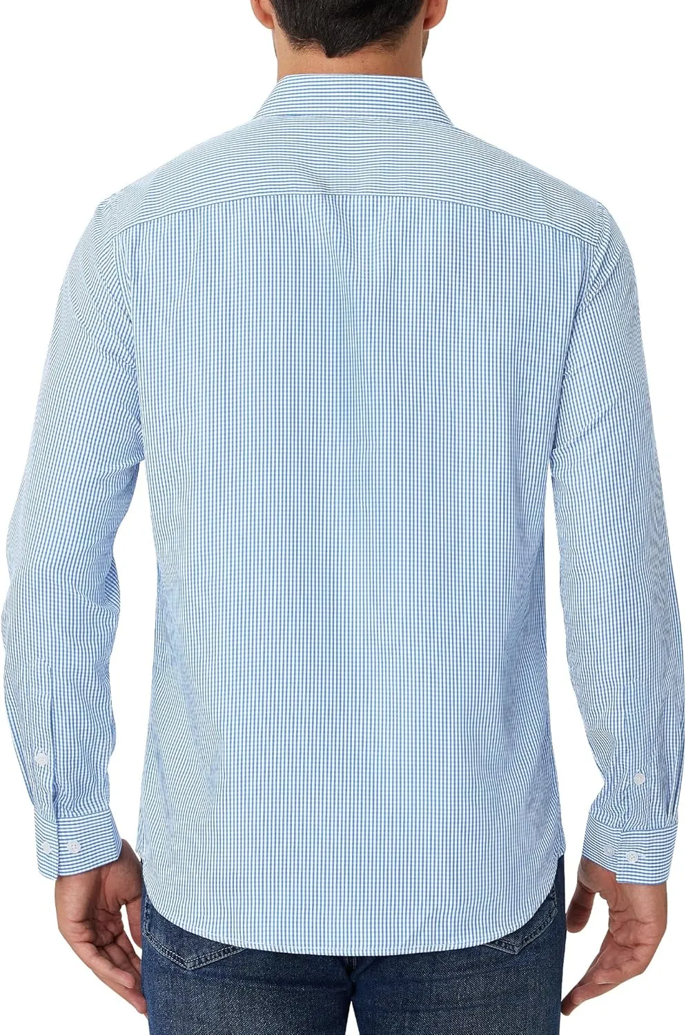 Alimens & Gentle Men's Plaid Button Down Shirt Long Sleeve Dress Shirt Regular Fit Business Casual Gingham Shirts