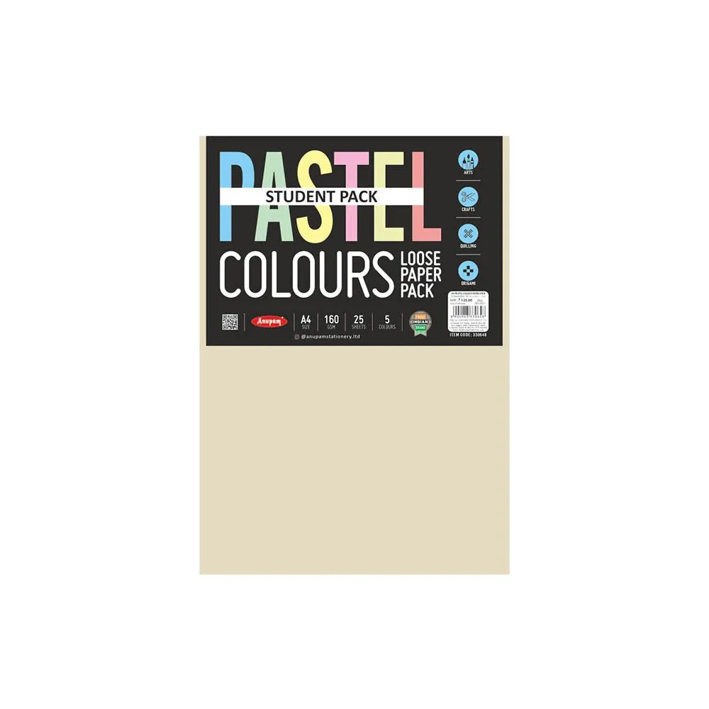Anupam Pastel-Colours-Loose-Paper-Pack-A4 Size