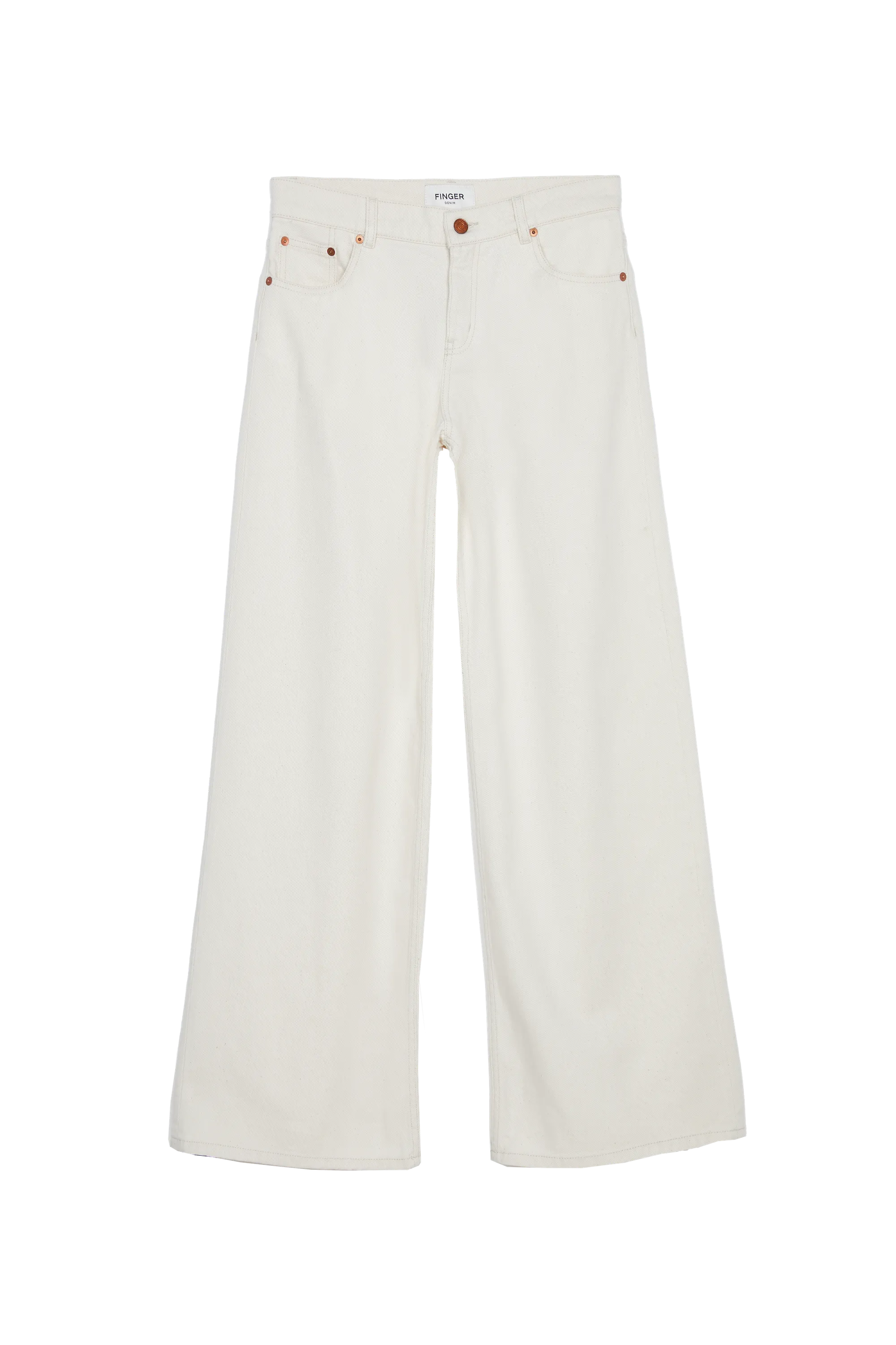 APRIL Ecru - Wide Loose Fit Jeans