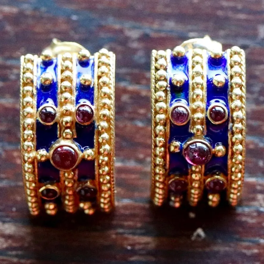 Arabian Sea Garnet Earrings