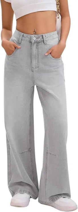 Baggy Jeans for Women Retro Wash Low Waist Wide Leg Loose Boyfriend Oversized Denim Pants Y2K