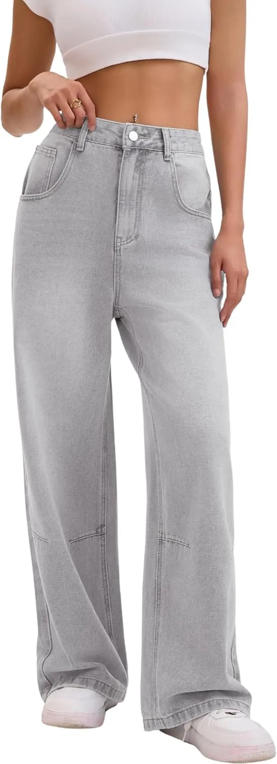 Baggy Jeans for Women Retro Wash Low Waist Wide Leg Loose Boyfriend Oversized Denim Pants Y2K