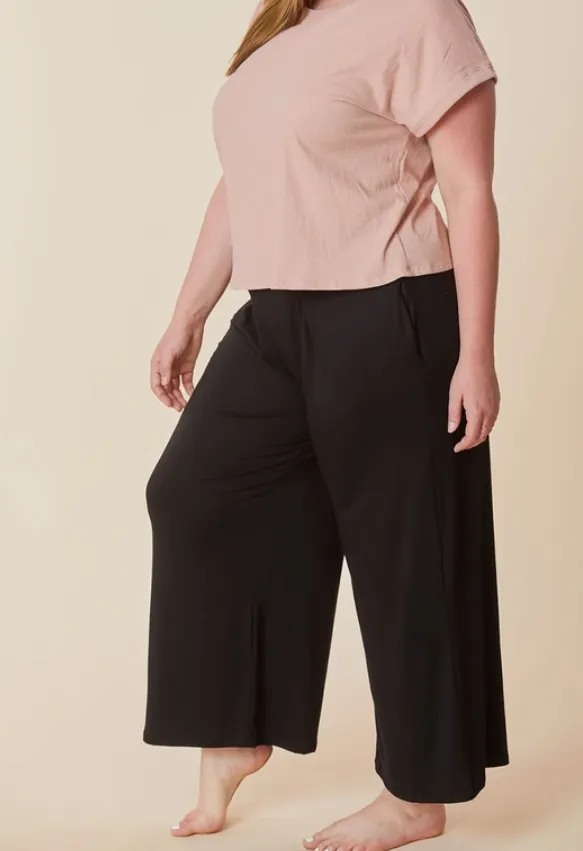 Bamboo Wide Leg Ankle Pant