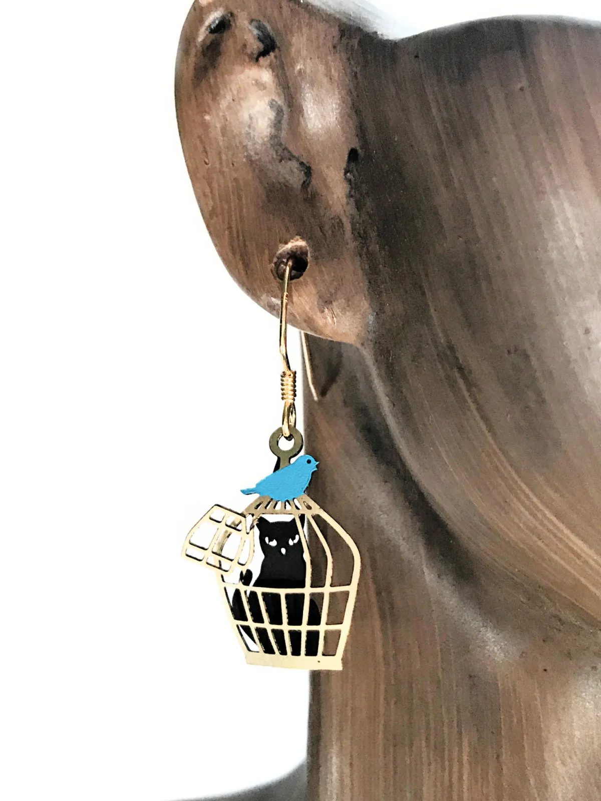 Black Cat in a Birdcage Dangles by Sienna Sky