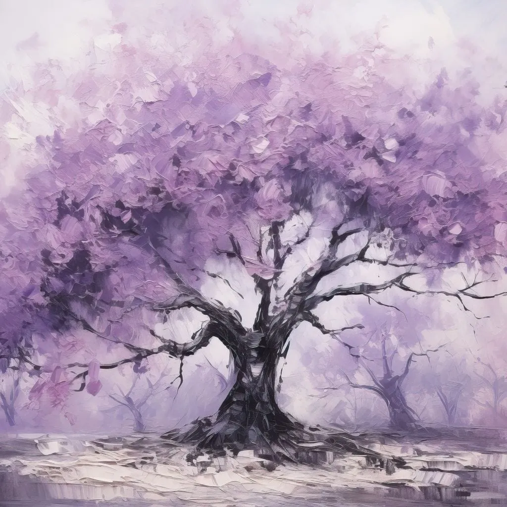 Blossoming Tree in Monochrome