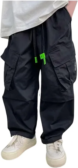 Boys Camo Pants Kids Pull on Elastic Waist Casual Loose Jogging Bottoms Elastic Cuffed Cargo Joggers 8-15 Years