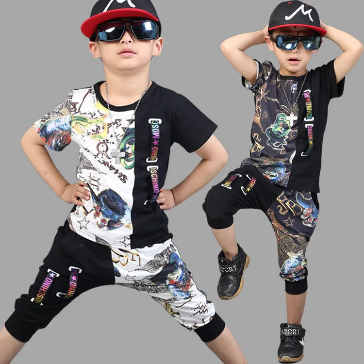 Boys T-Shirt   Cropped Harem Pants  Set- ONLY 3 LEFT !!!