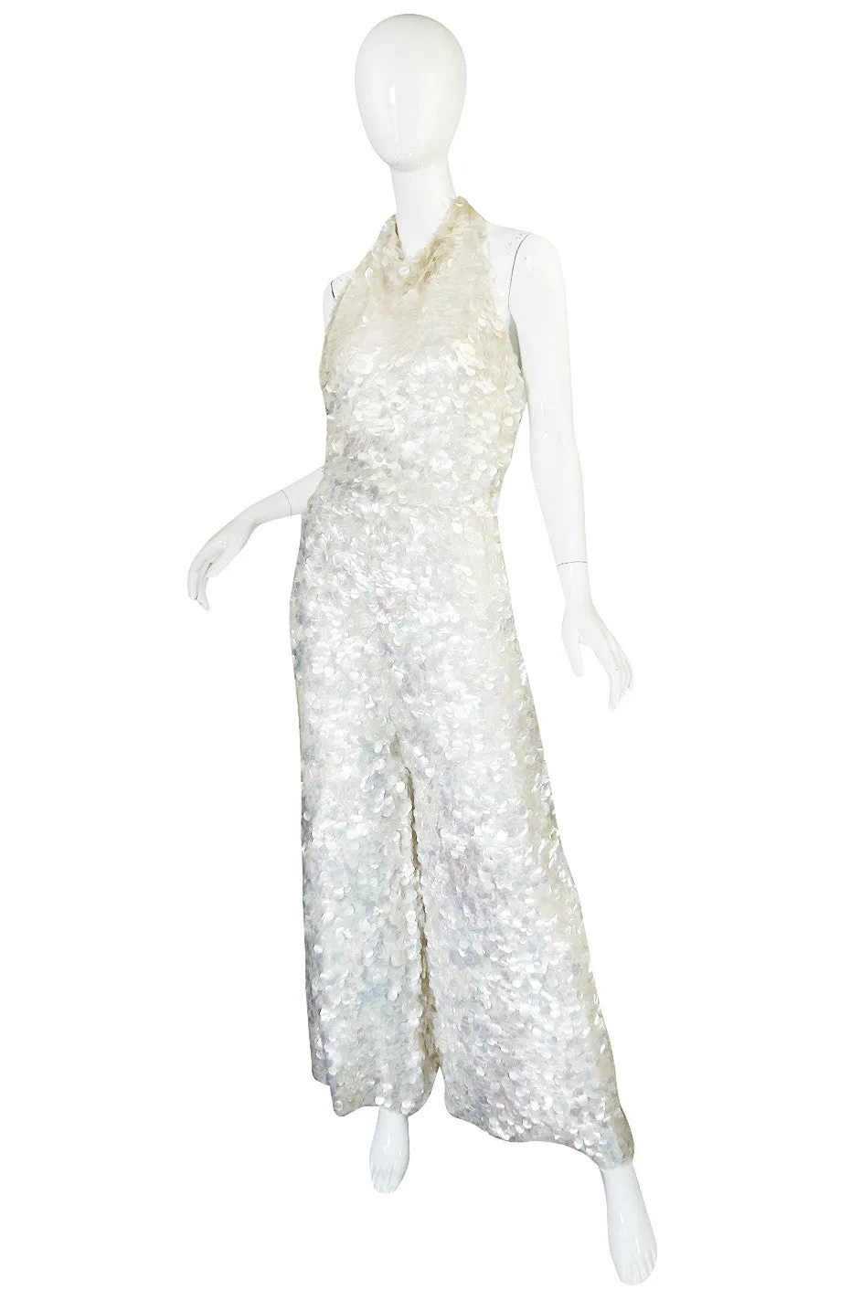 c1967 Couture Donald Brooks Silk and Pailettes Jumpsuit