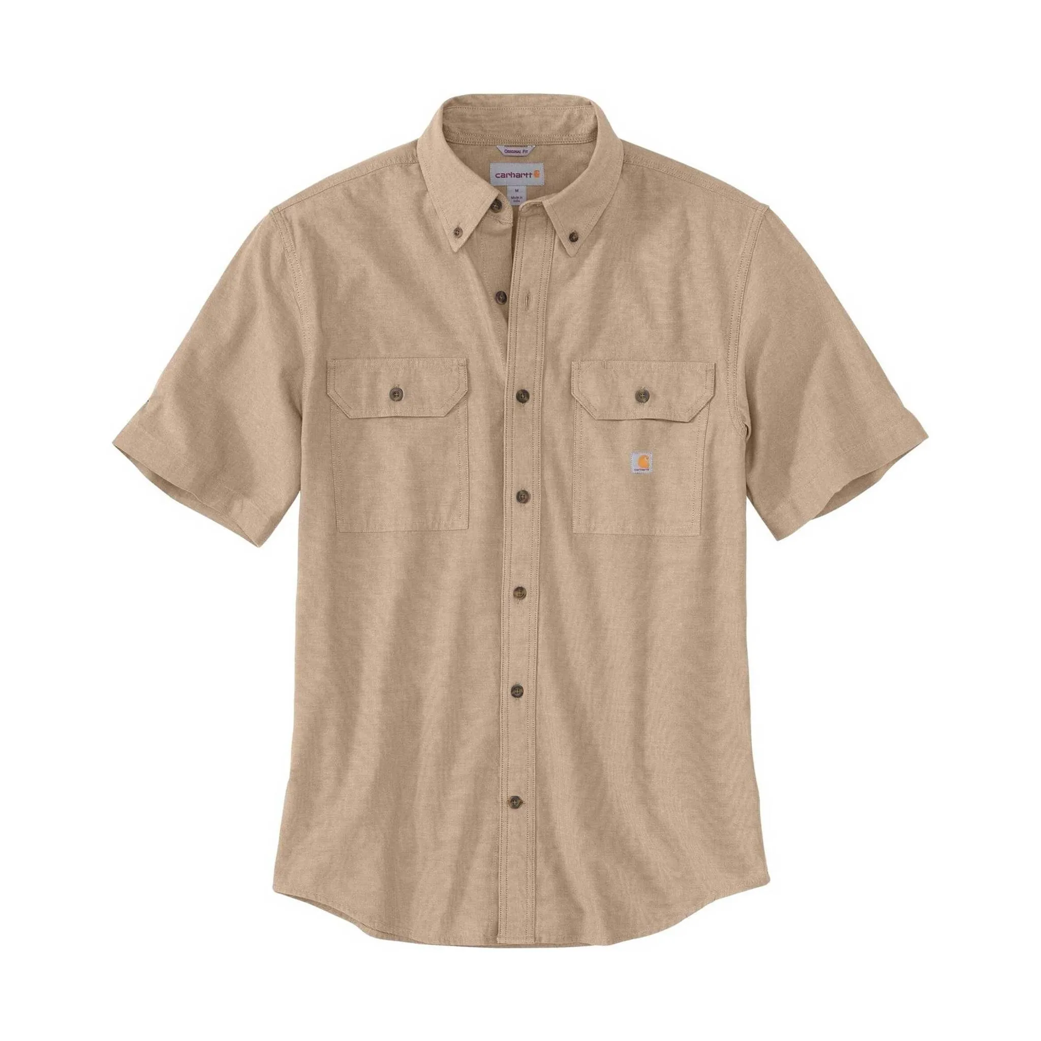 Carhartt Men's Midweight Short Sleeve Shirt - Dark Tan Chambray