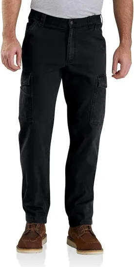 Carhartt mens Rugged Flex Relaxed Fit Canvas Cargo Work Utility Pants, Black, 42W x 30L US