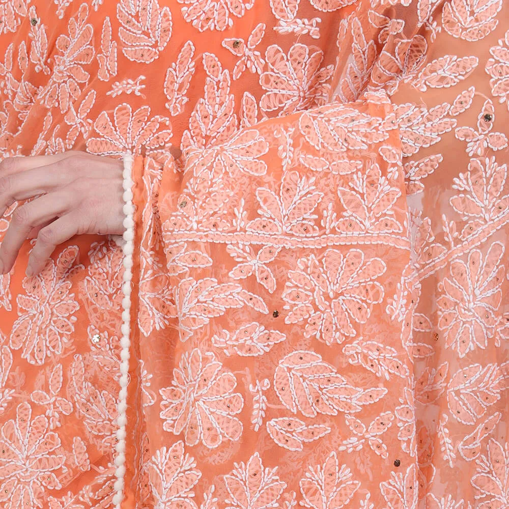 Chikankari  Work Georgette Saree