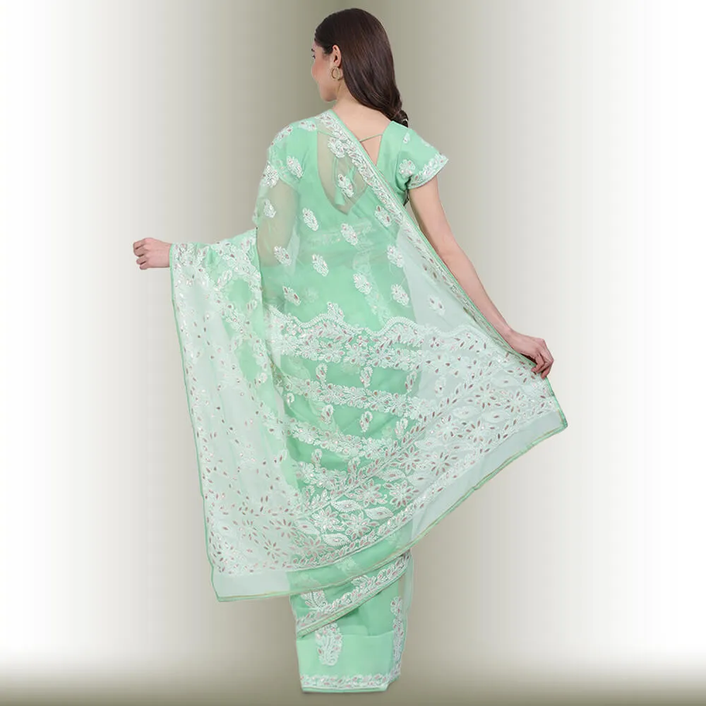 Chikankari  Work Georgette Saree