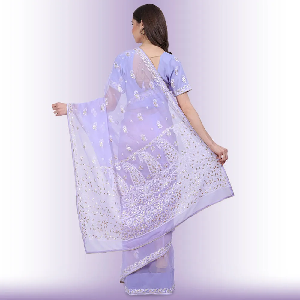 Chikankari  Work Georgette Saree