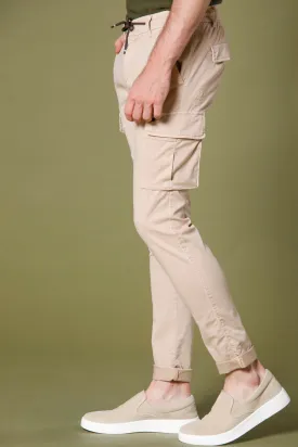 Chile Jogger pantalone cargo uomo in tencel e cotone extra slim