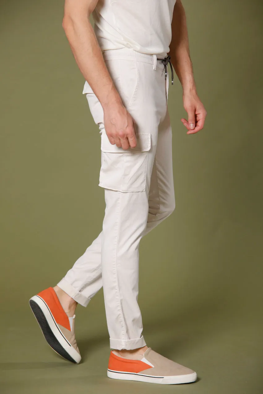 Chile Jogger pantalone cargo uomo in tencel e cotone extra slim