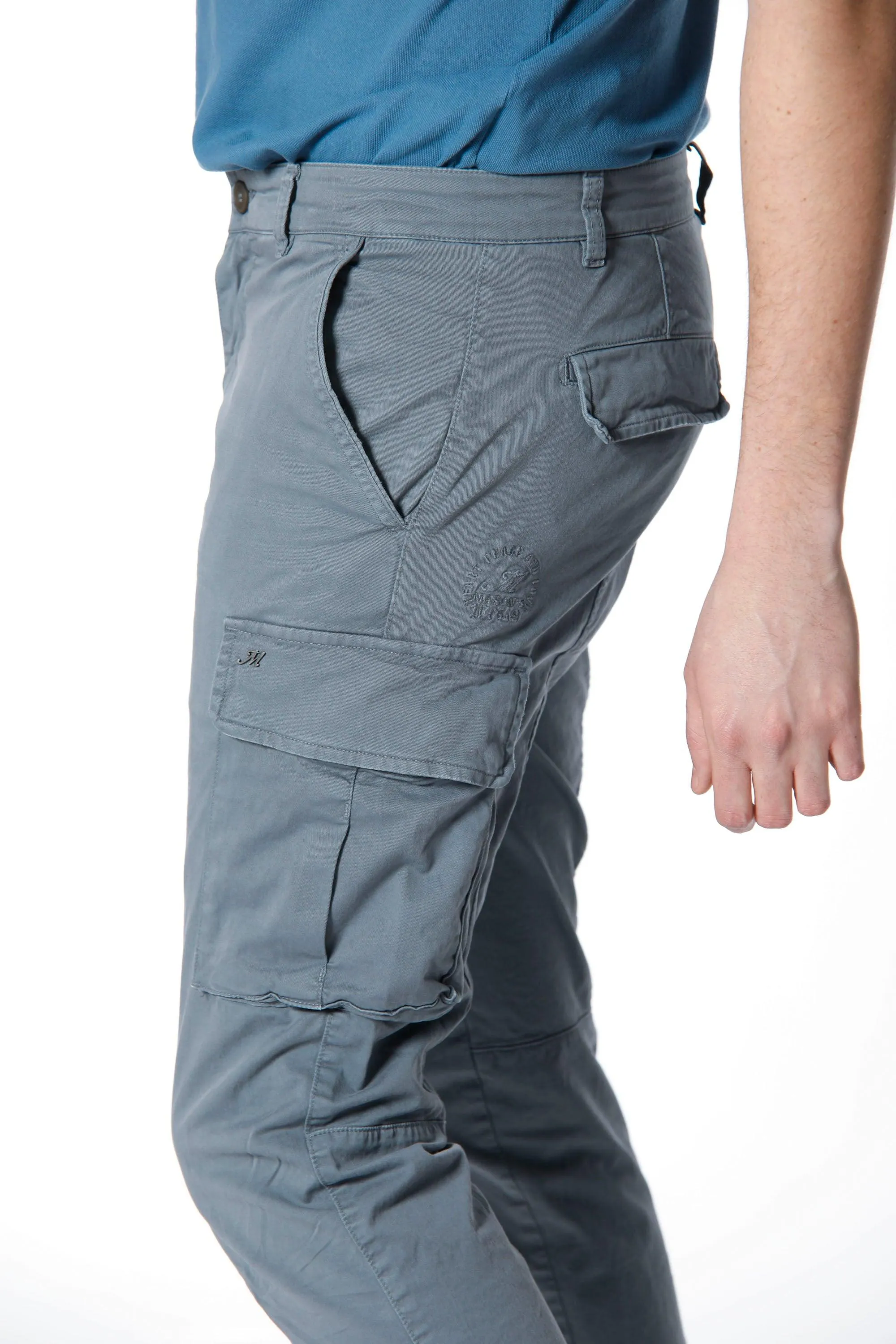 Chile pantalone cargo uomo in twill di cotone stretch extra slim fit ①