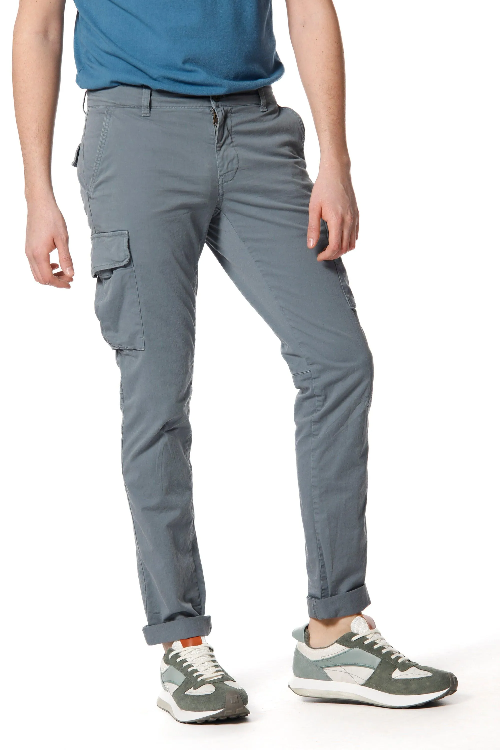 Chile pantalone cargo uomo in twill di cotone stretch extra slim fit ①