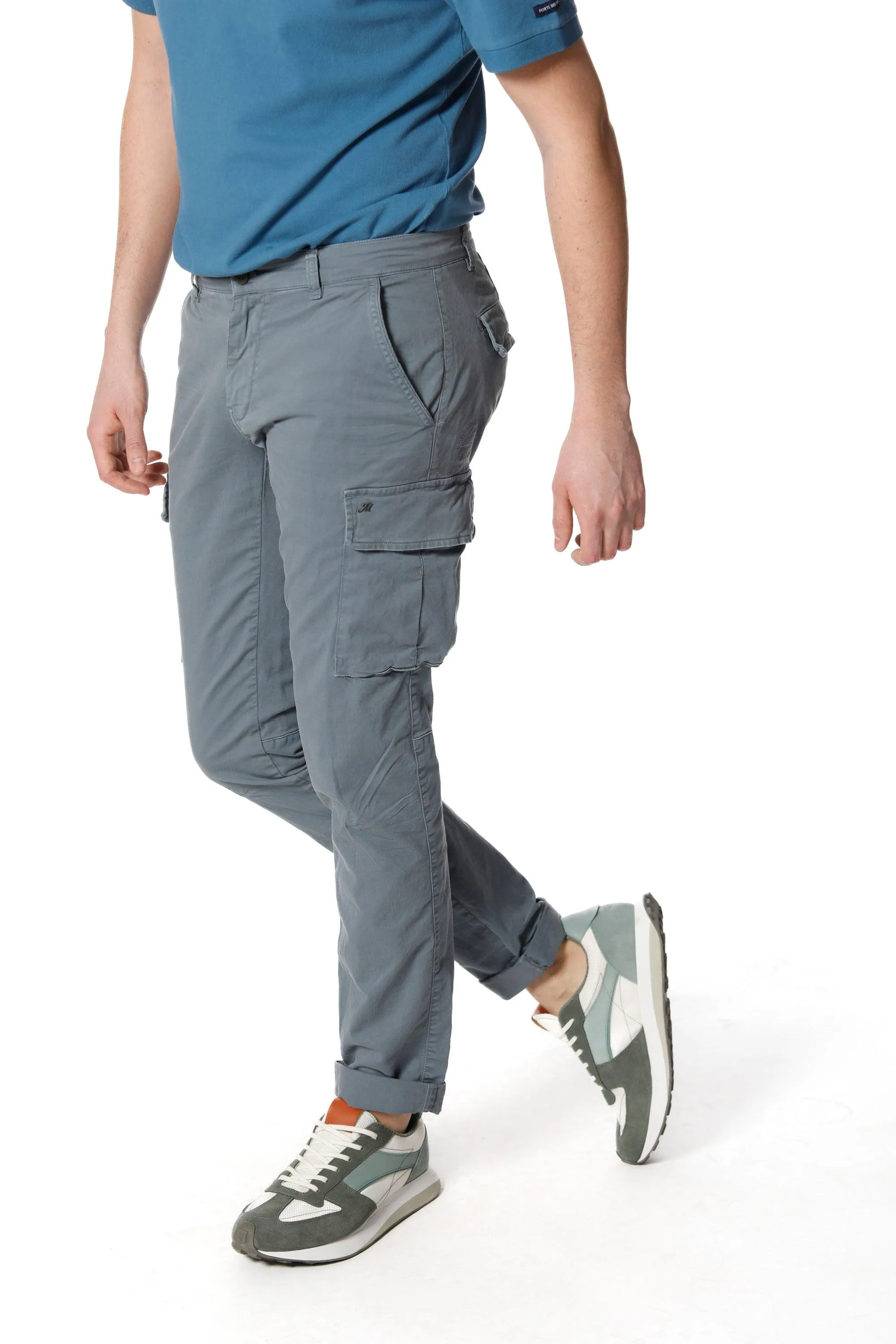 Chile pantalone cargo uomo in twill di cotone stretch extra slim fit ①