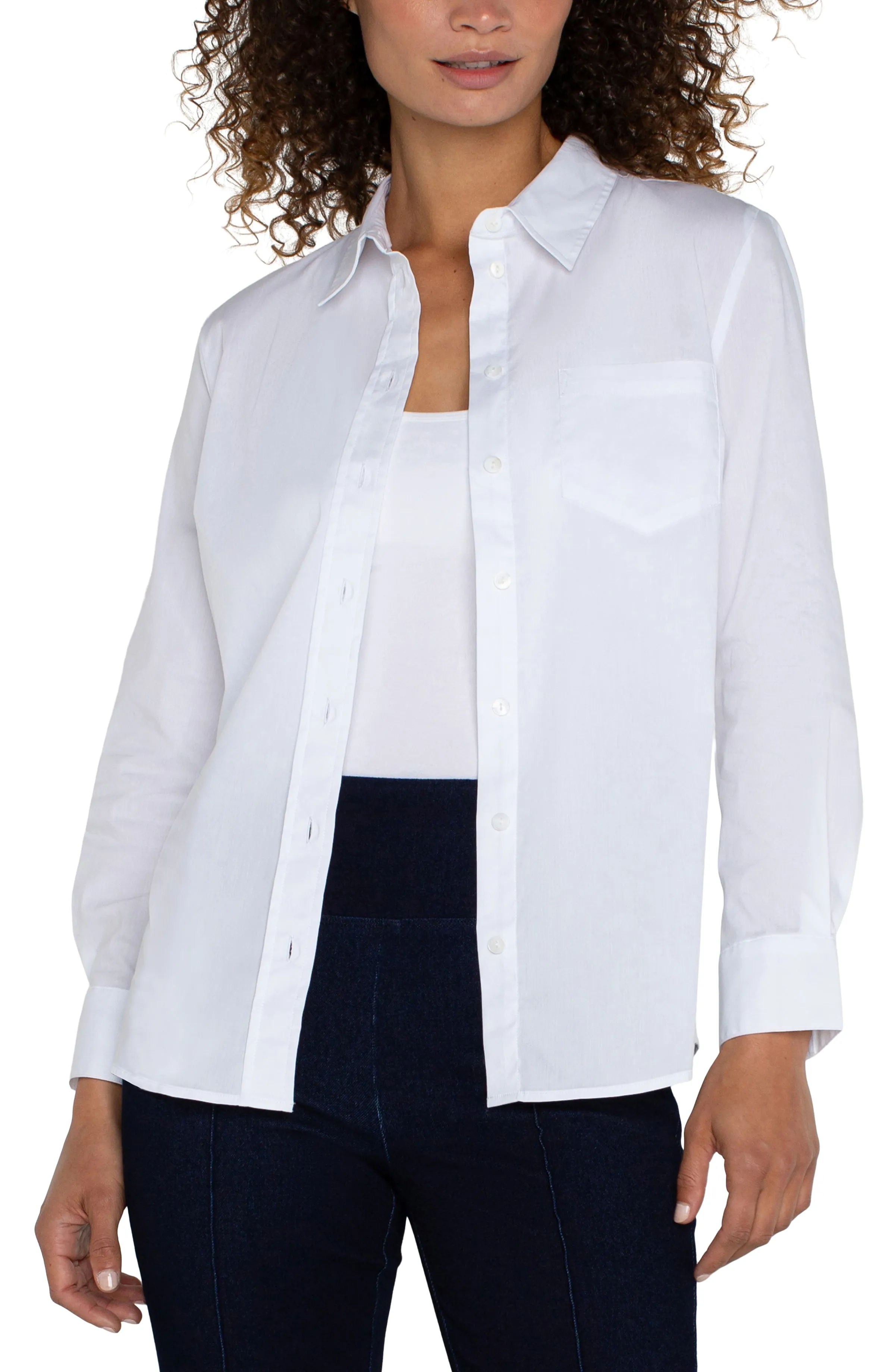 CLASSIC BUTTON FRONT POPLIN SHIRT