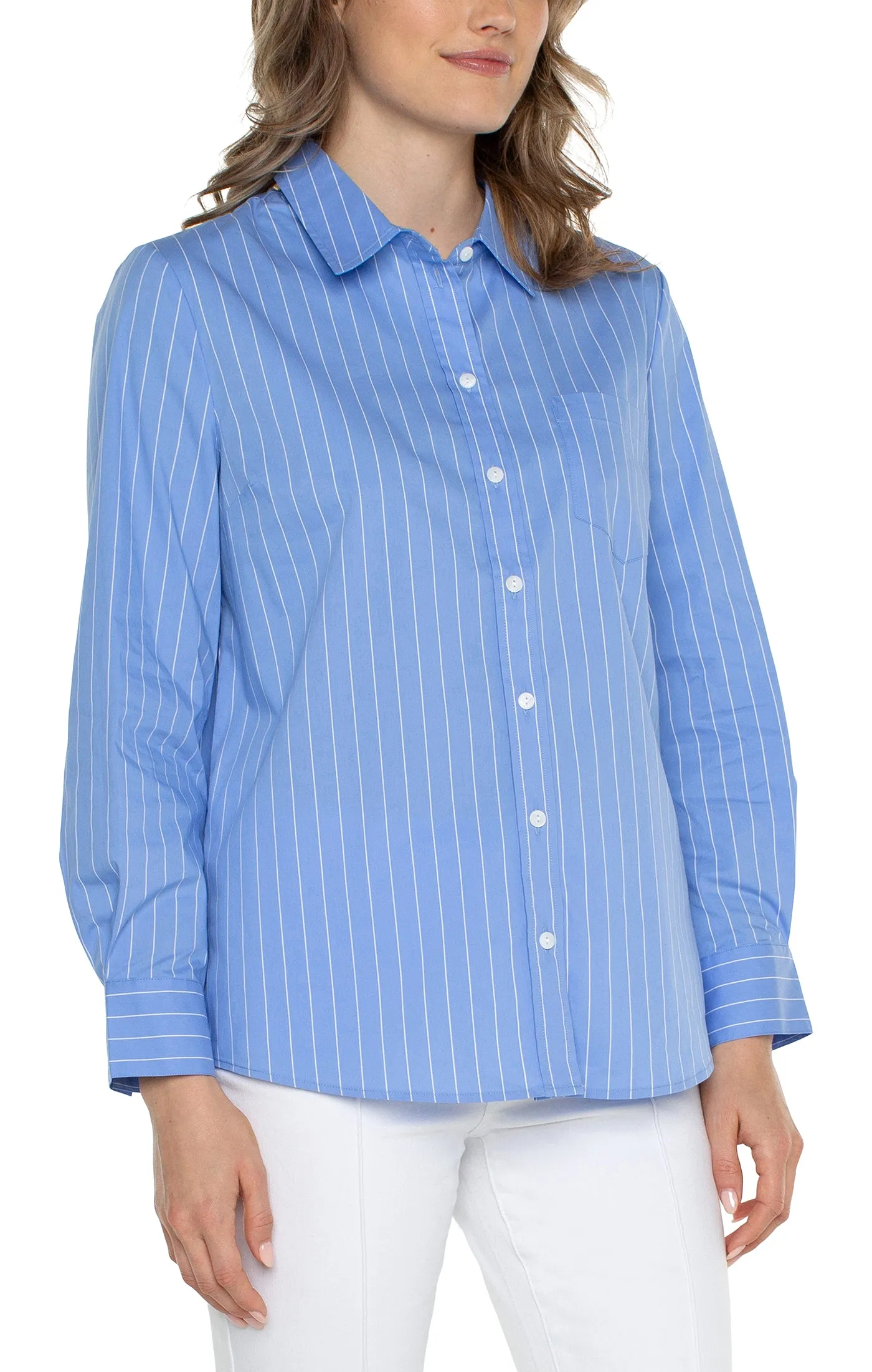 CLASSIC BUTTON FRONT POPLIN SHIRT