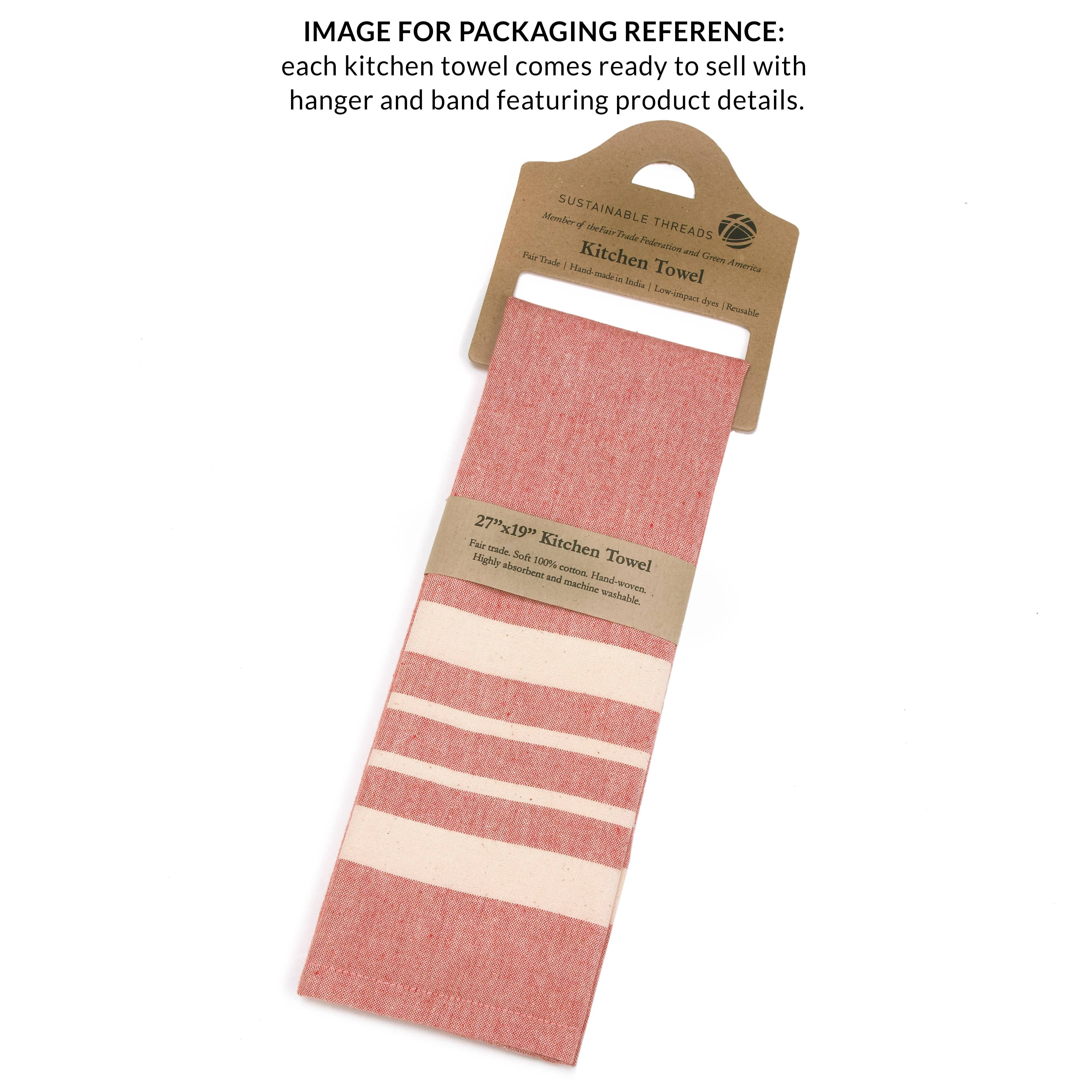CRANBERRY Kitchen Towel, Handwoven Cotton