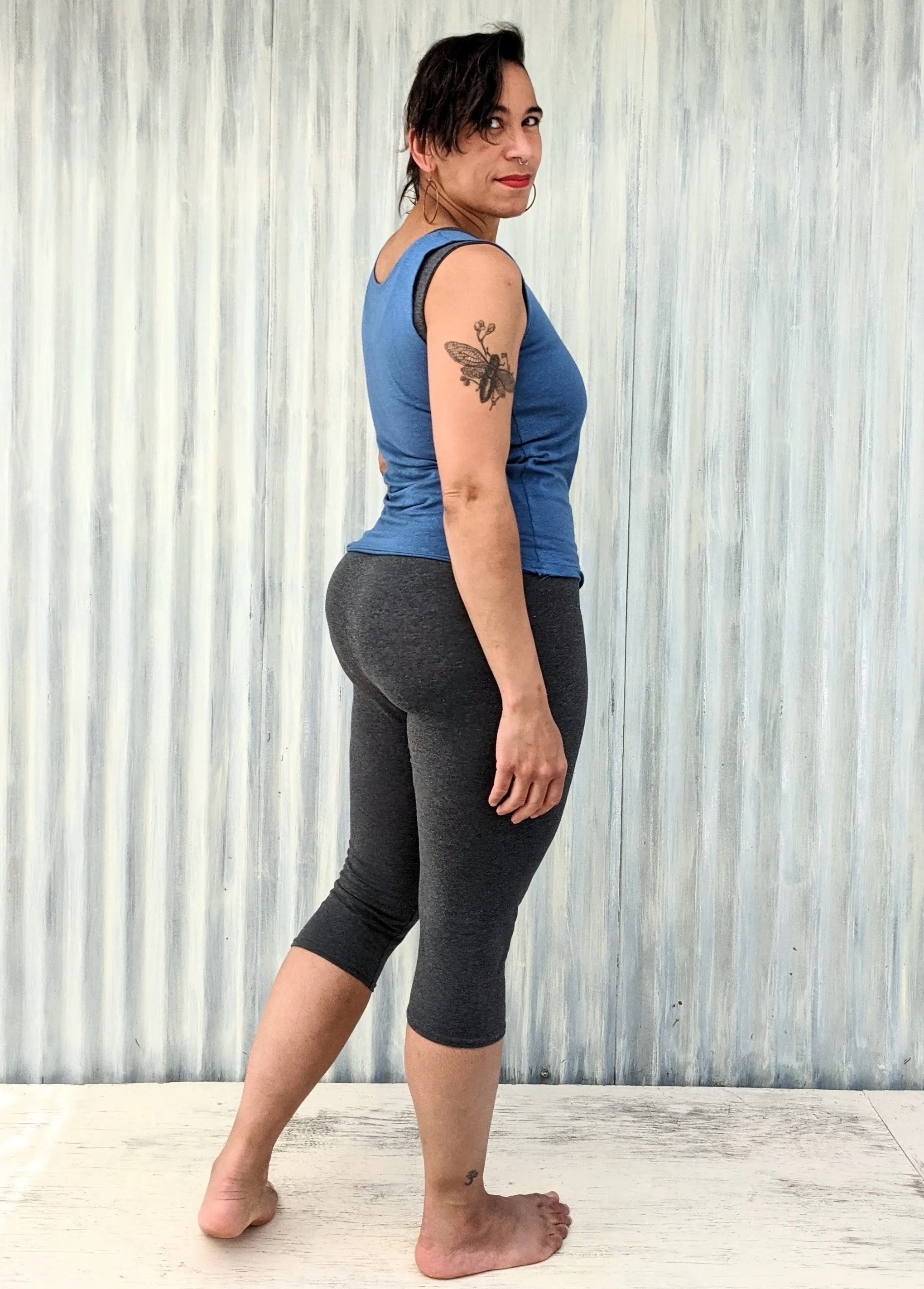 Dark Gray Butter Capris