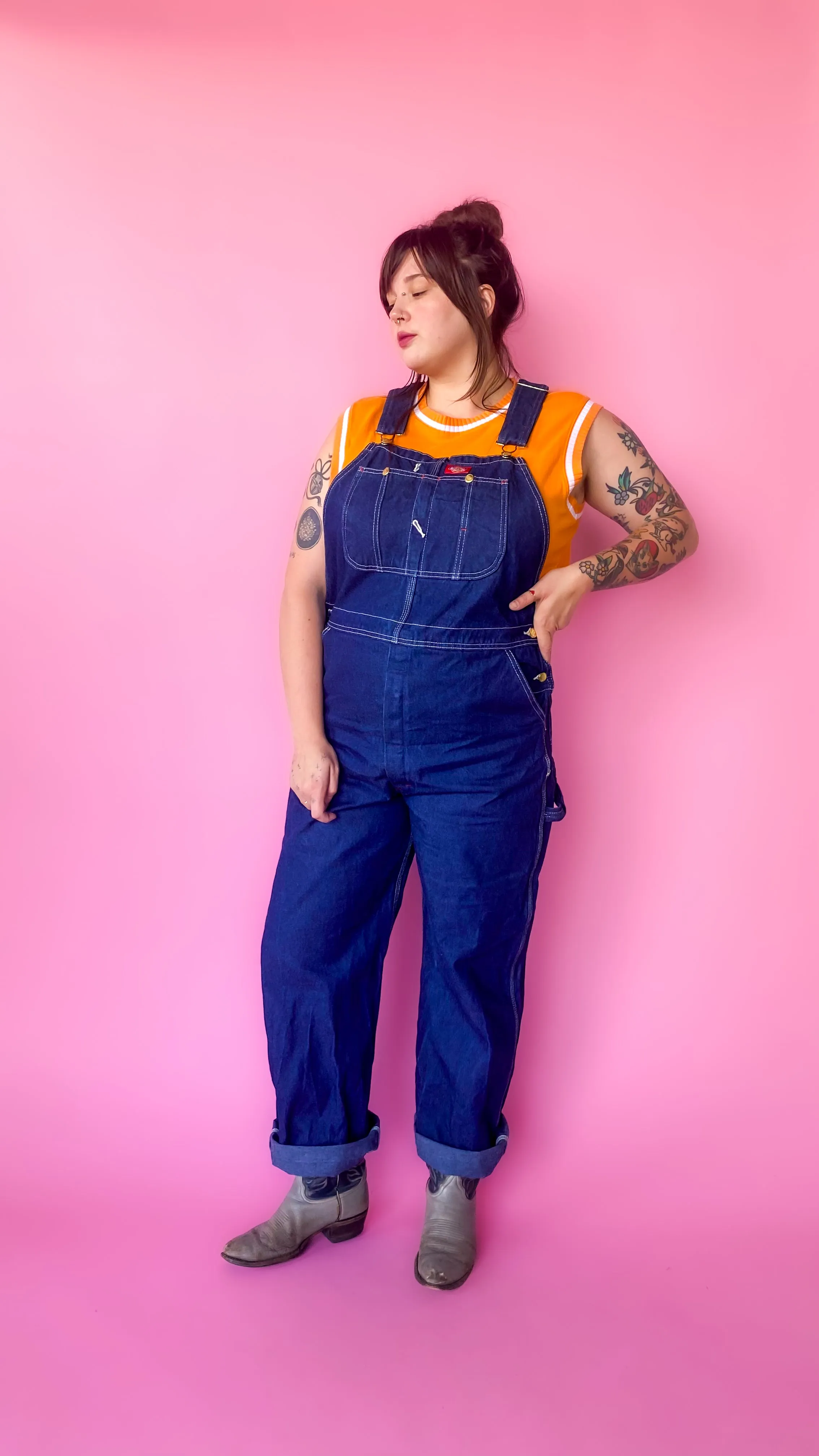 Dark Wash Overalls, sz. 1XL