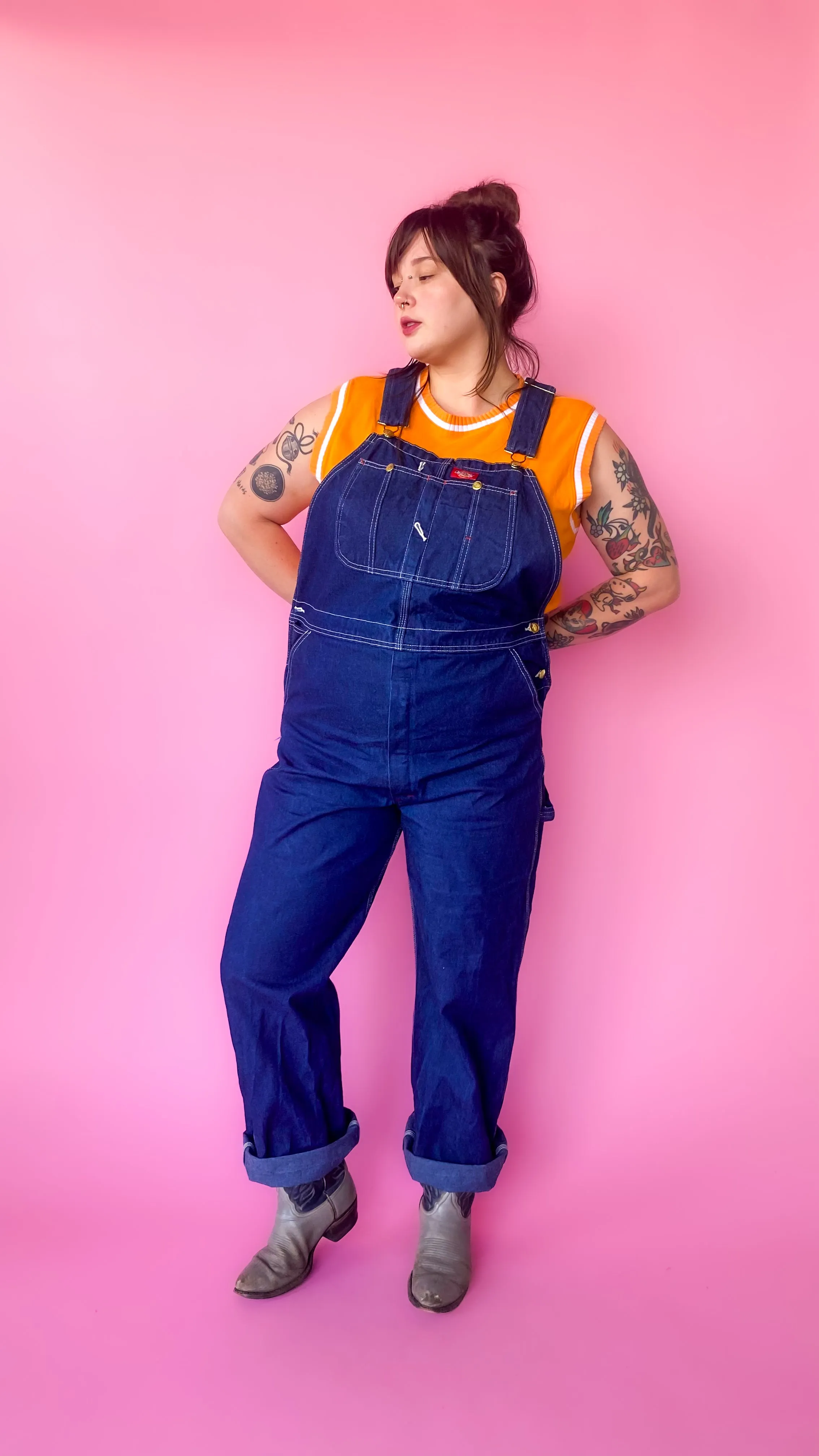 Dark Wash Overalls, sz. 1XL