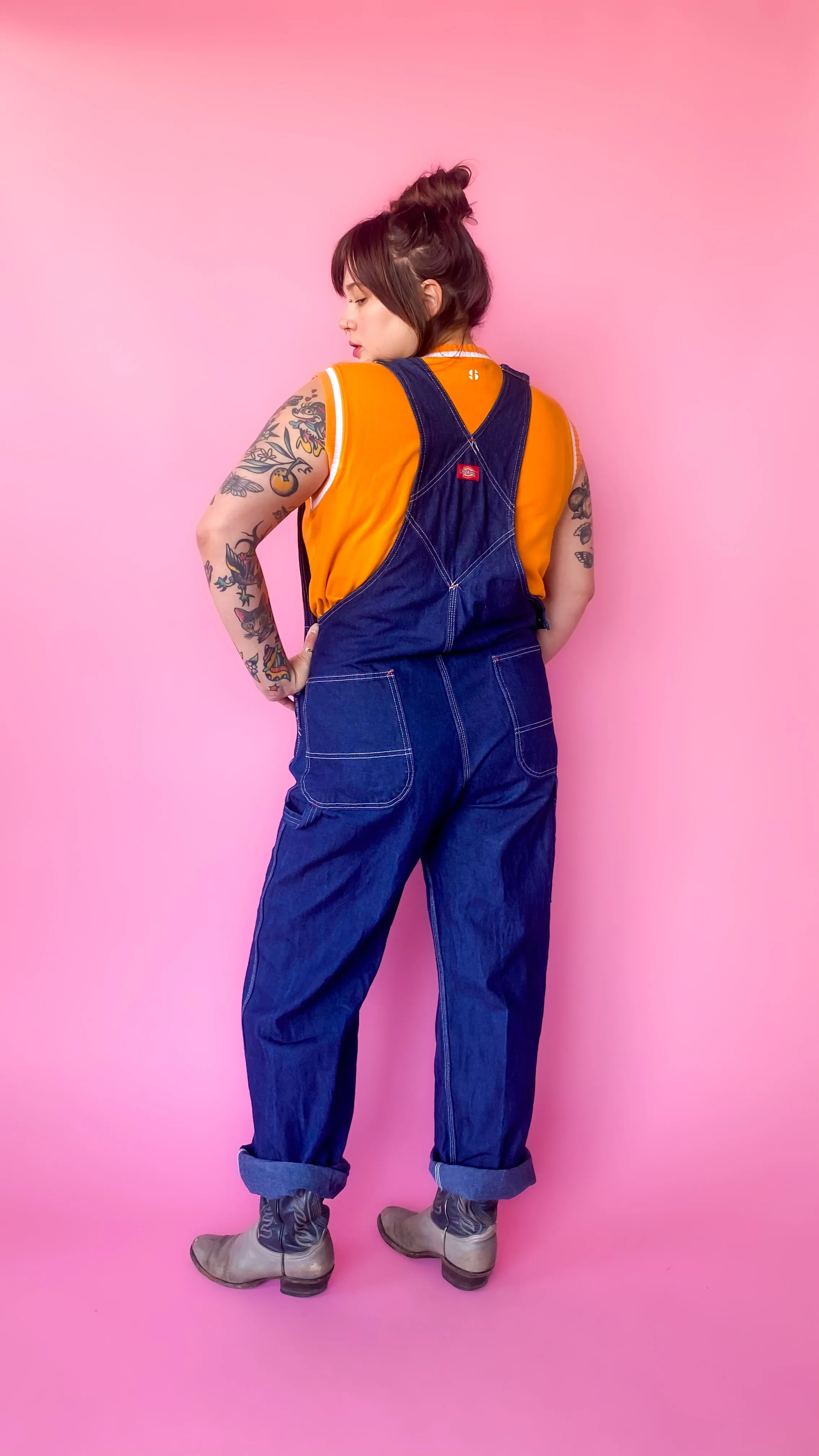 Dark Wash Overalls, sz. 1XL