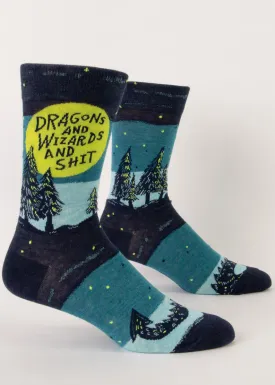 Dragons and Wizards and Shit Men's Socks