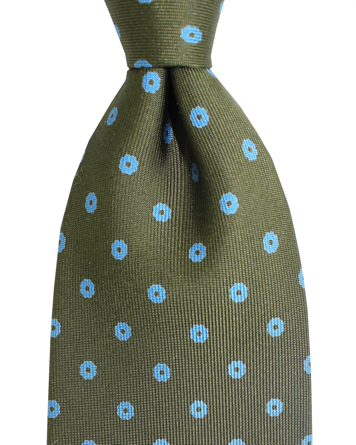 E. Marinella Silk Tie Classic Green Blue Geometric