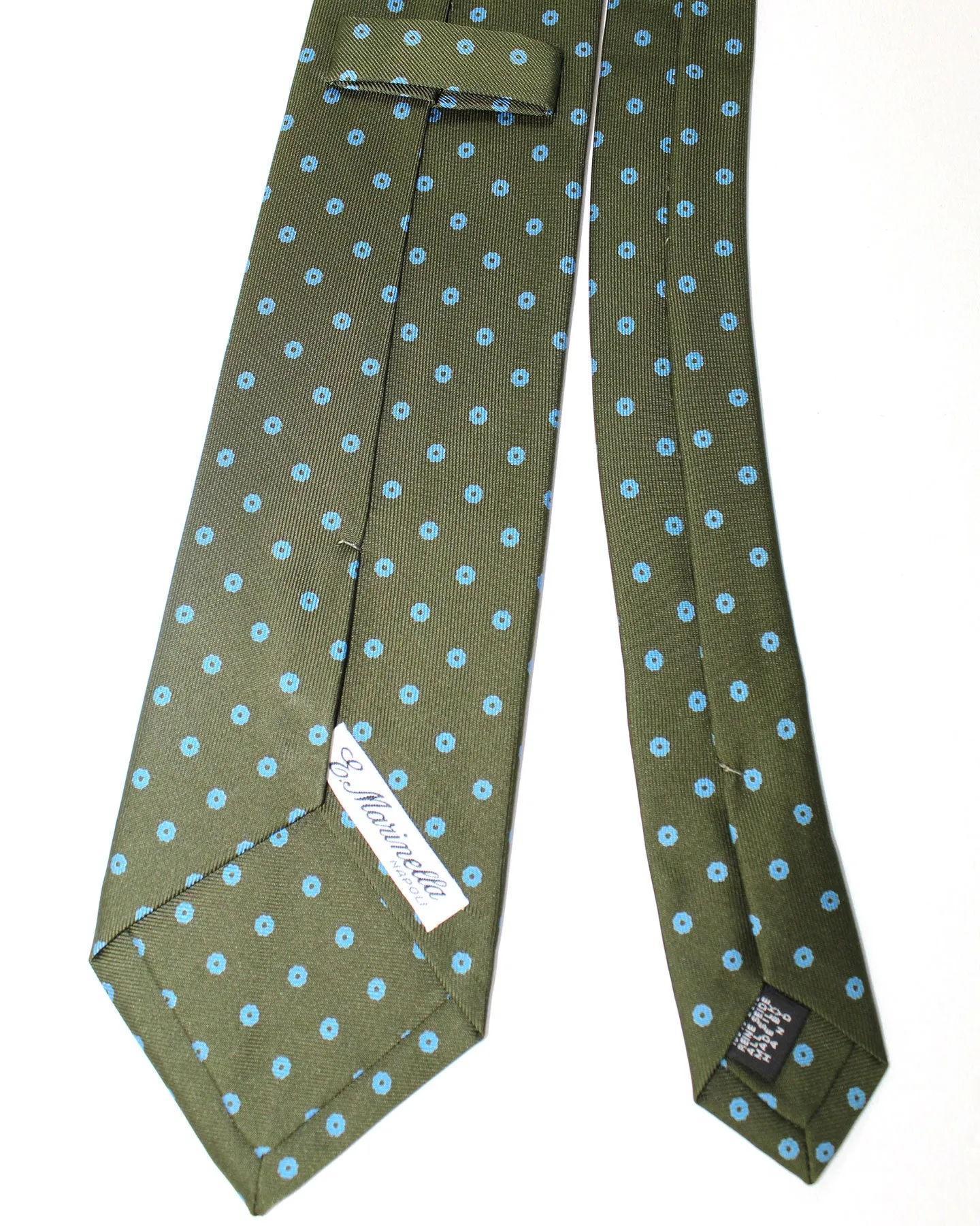 E. Marinella Silk Tie Classic Green Blue Geometric