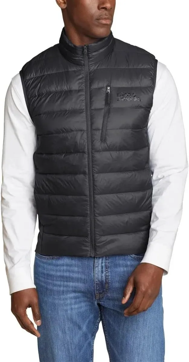 Eddie Bauer Men's Down Puffer Vest (US, Alpha, Large, Regular, Regular, Gray)