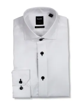 ELITE SLIM FIT DRESS SHIRT TONE ON TONE WHITE