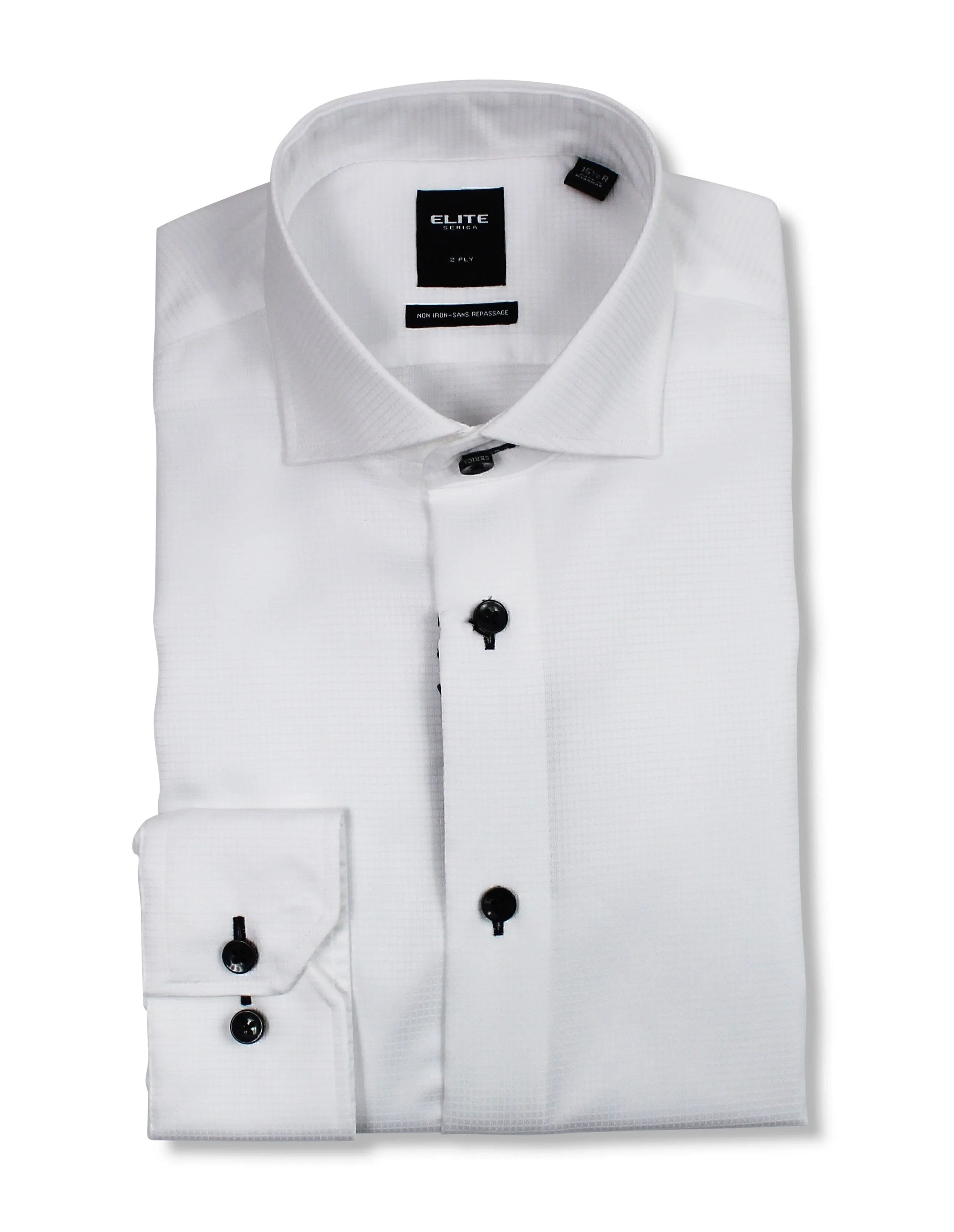 ELITE SLIM FIT DRESS SHIRT TONE ON TONE WHITE