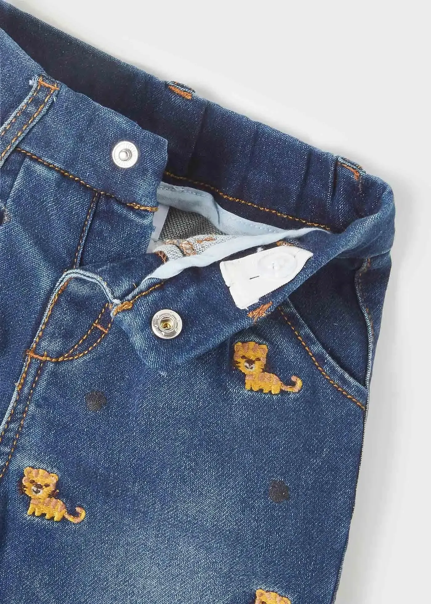 Embroidered Denim Pants Baby Girl | Mayoral