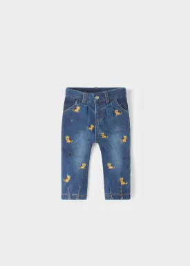 Embroidered Denim Pants Baby Girl | Mayoral