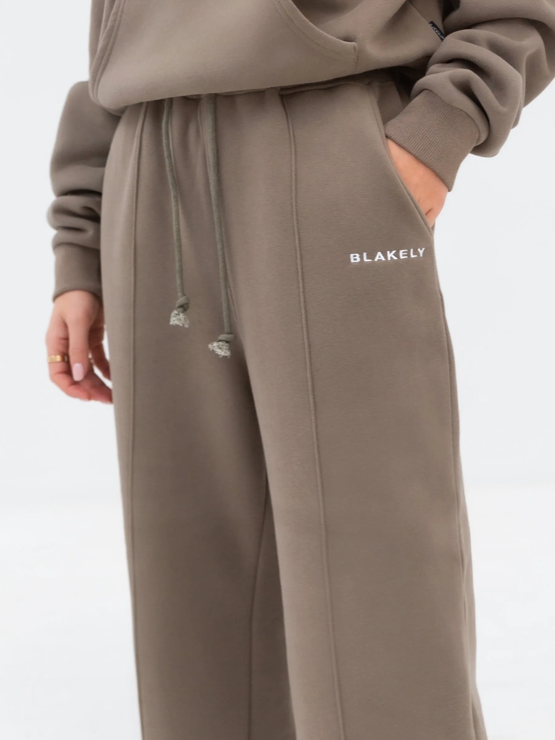 Wide Leg Brown Everyday Sweatpants