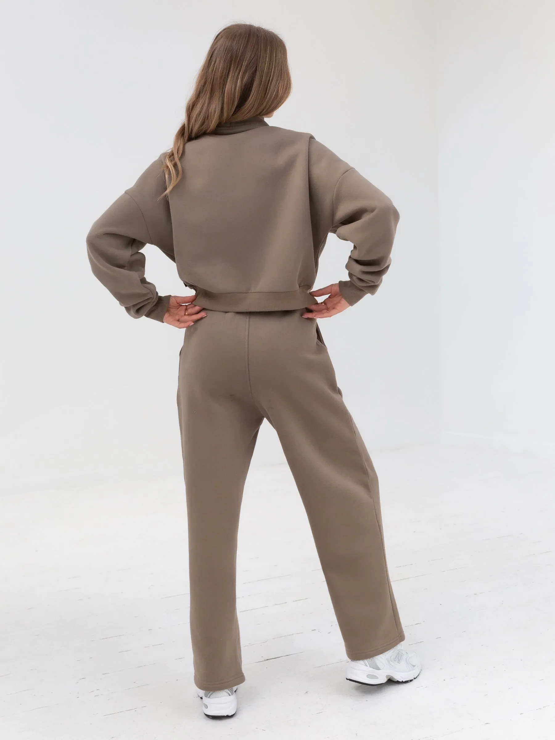 Wide Leg Brown Everyday Sweatpants