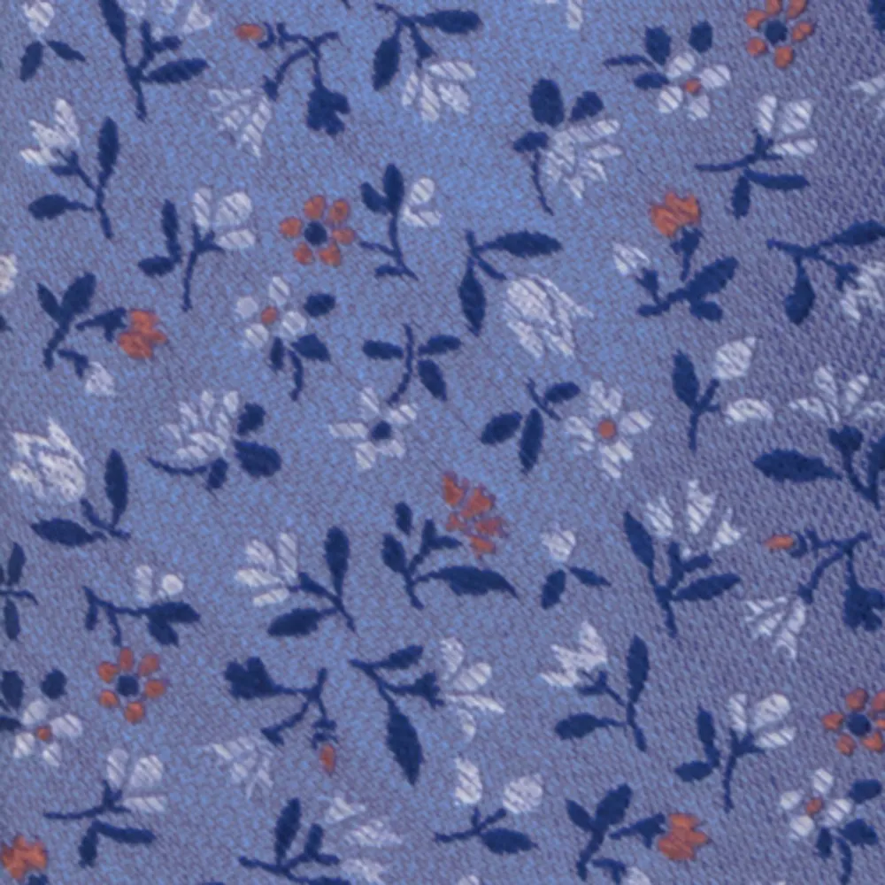 Floral Acres Light Blue Pocket Square