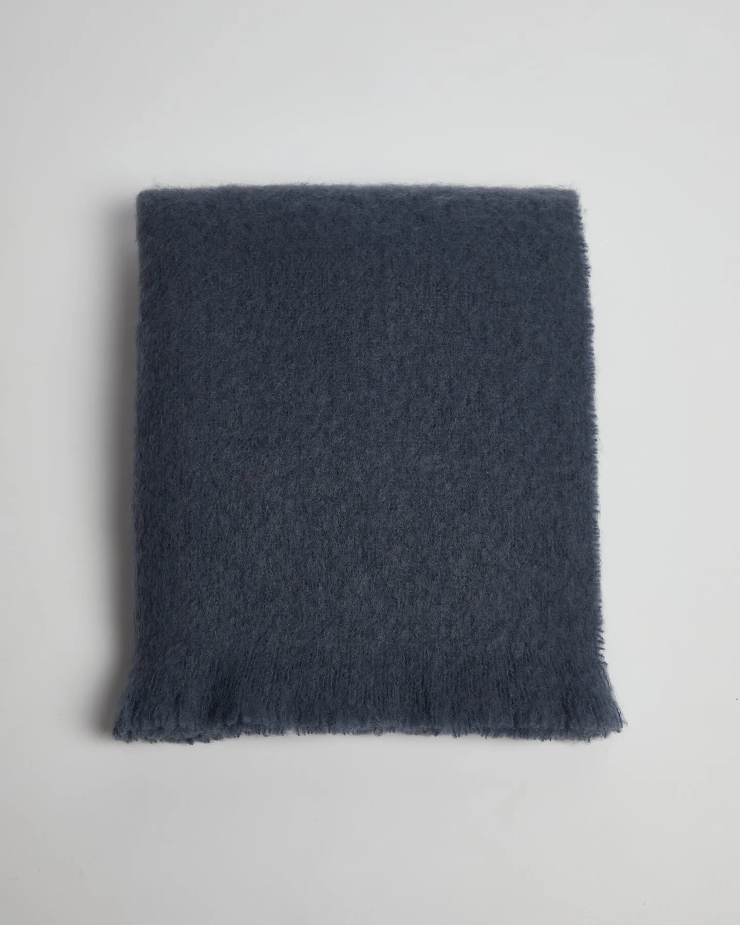 Premium Hague Blue Mohair Throw Blanket from Foxford