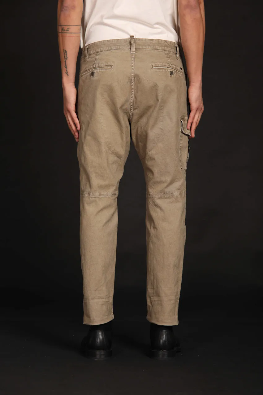 George Coolpocket pantalone cargo uomo in gabardina Logo Limited Edition carrot fit ①